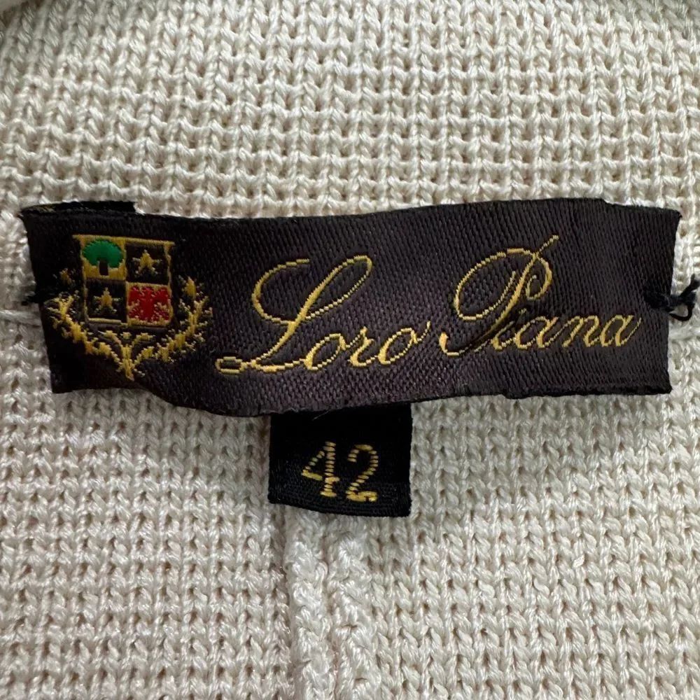 Loro Piana Silk knit blazer jacket in beige ivory - Picture 8 of 12